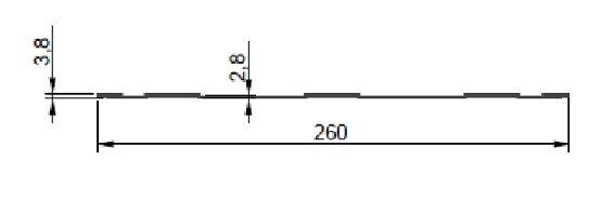 Container inner profile 260 mm aluminum