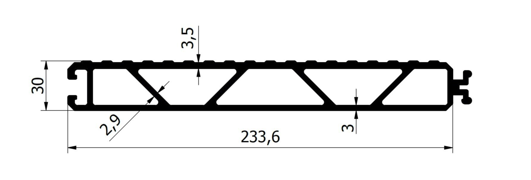 L2100 W350 H30 STRONG 3 – 3.5 TON aluminum dock.