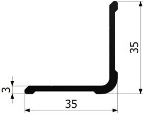 PROFIL KĄTOWNIK WEWNĘTRZNY KONTENERA 35×35 ANODA L-2200mm