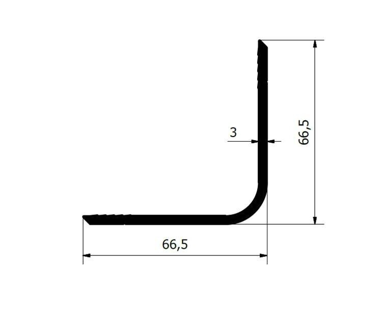 EXTERNAL CONTAINER PROFILE 66,5×66,5 MM ANODA L-2330mm