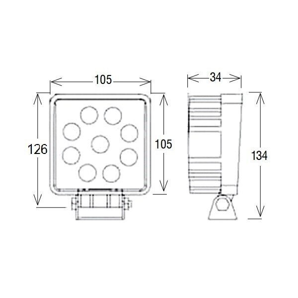 LAMPA ROBOCZA 9x LED KWADRATOWA