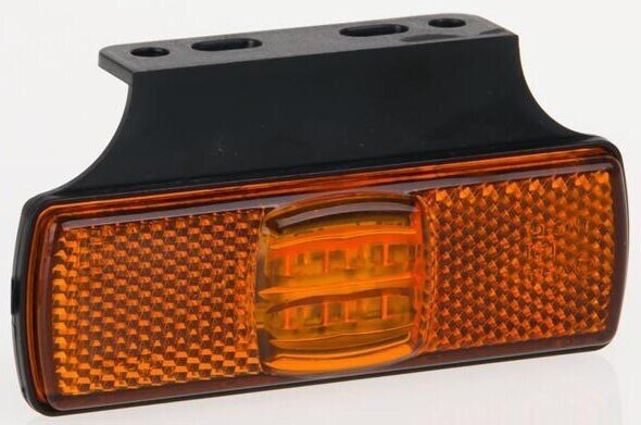 LAMPA OBRYSOWA LED 12-30V, ŻÓŁTA Z ODBLASKIEM, UCHWYT KĄTOWY I WIĄZKĄ ELEKTRYCZNĄ