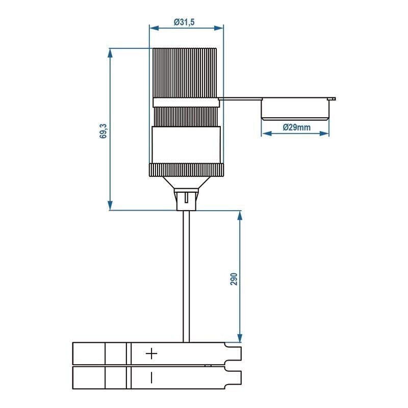 GNIAZDO ZAPALNICZKI SAMOCHODOWEJ Z ZACISKAMI AKUMLATORA 12 V / 24 V – 16 A