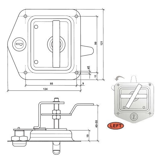 MORTISE LOCK WITH INOX KEY
