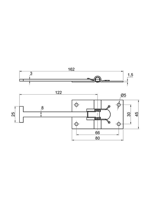 Trzymacz drzwi – duży 122 mm