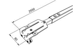 Poprzeczka dachu SESAM SLIMLINER L2550 nitowana