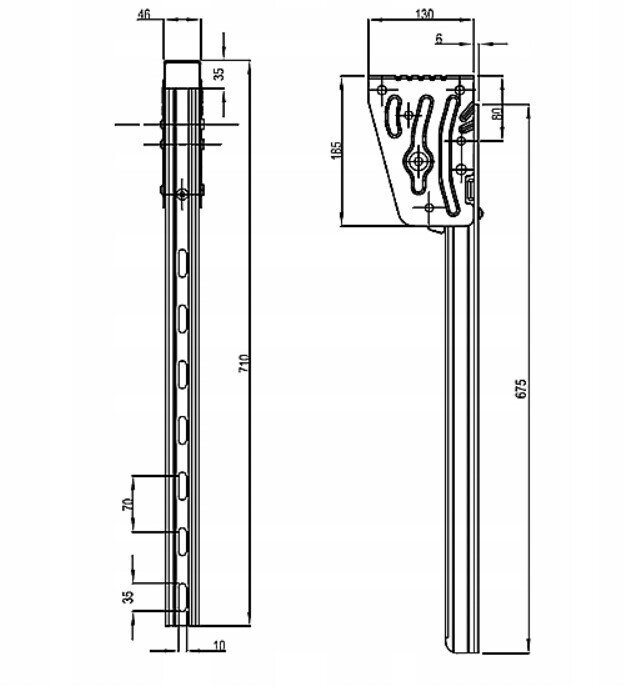 UCHWYT OSŁONY ANTYROWEROWEJ TAKLER MAGNELIS L 710 MM HOMOLOGACJA
