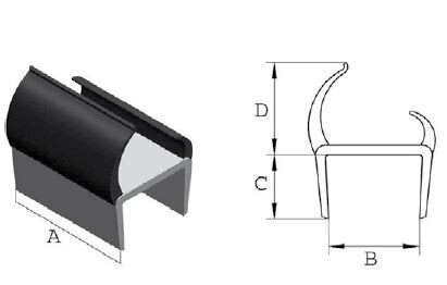 USZCZELKA DRZWI PVC 40/18 szara/czarna L-5000