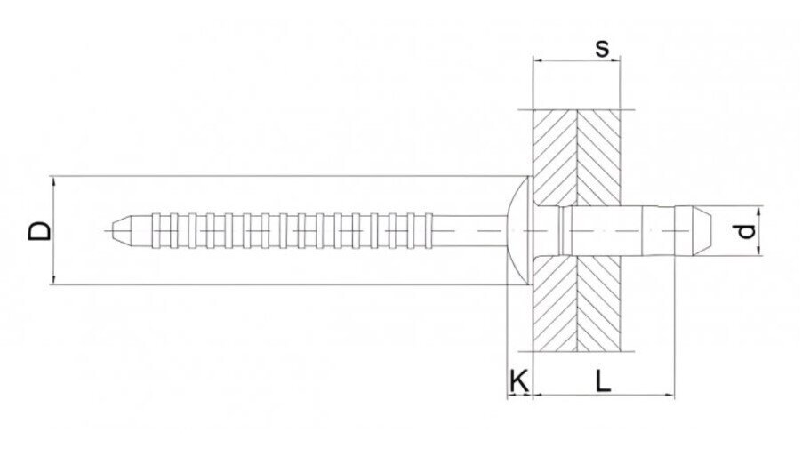 ZN 6.4 x 14.5 MM HARDLOCK STEEL RIVER