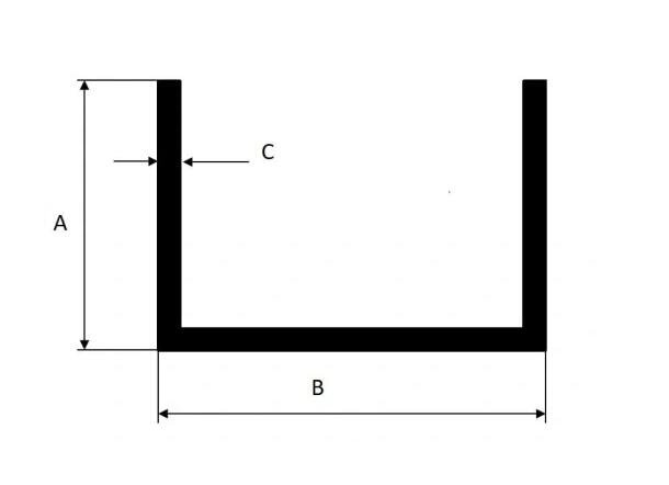 Profil ceownik 60X40X3 mm aluminiowy L-2000mm